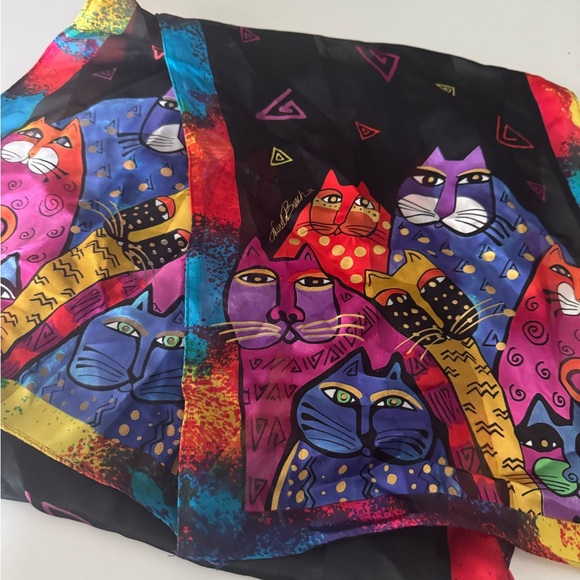Laurel Burch Accessories - Laurel Burch Silk Cat Scarf